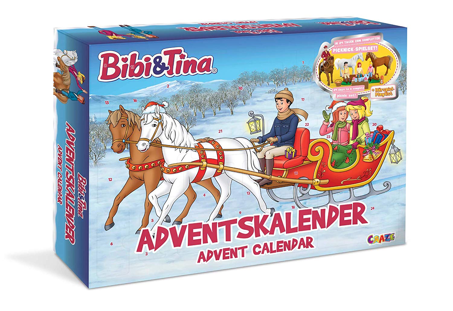 Craze Toys 19474 Craze Advent Calendar Bibi & Tina, Multi-Coloured
