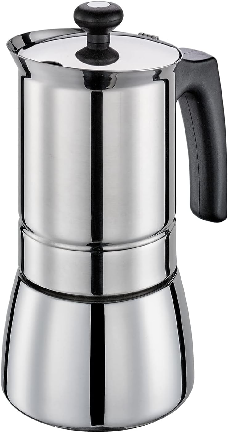 Tosca Espresso Maker 6 Cups Coffee Maker Mocha Pot Induction Silver cilio