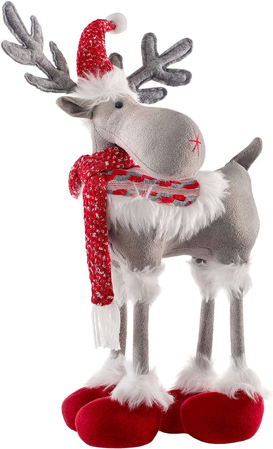 WeRChristmas 40 cm Standing Moose Figurine, Multi-Colour