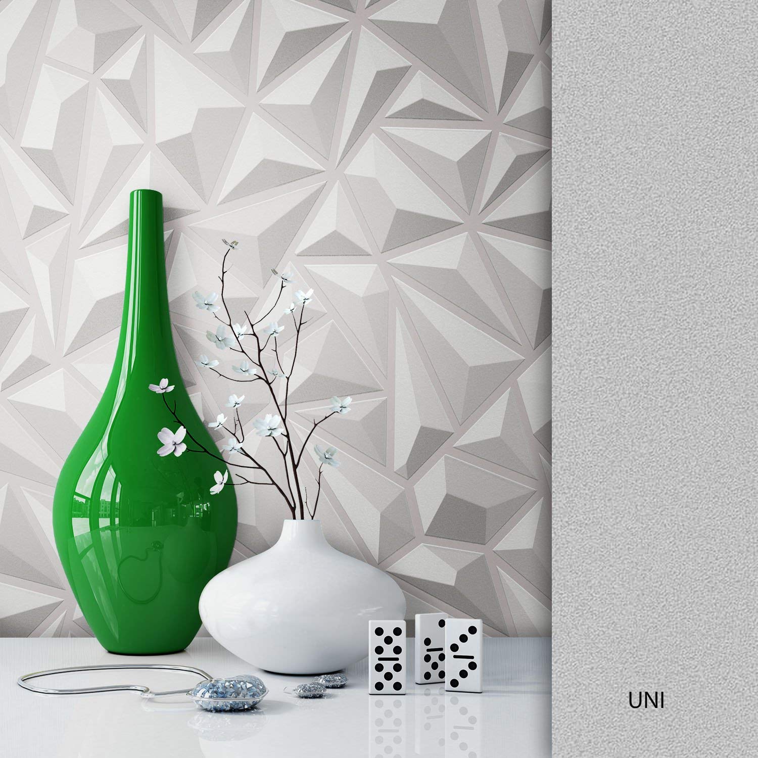Newroom Design Newroom Wallpaper Grey Non-Woven Pattern/Design Beautiful Modern And Elegan
