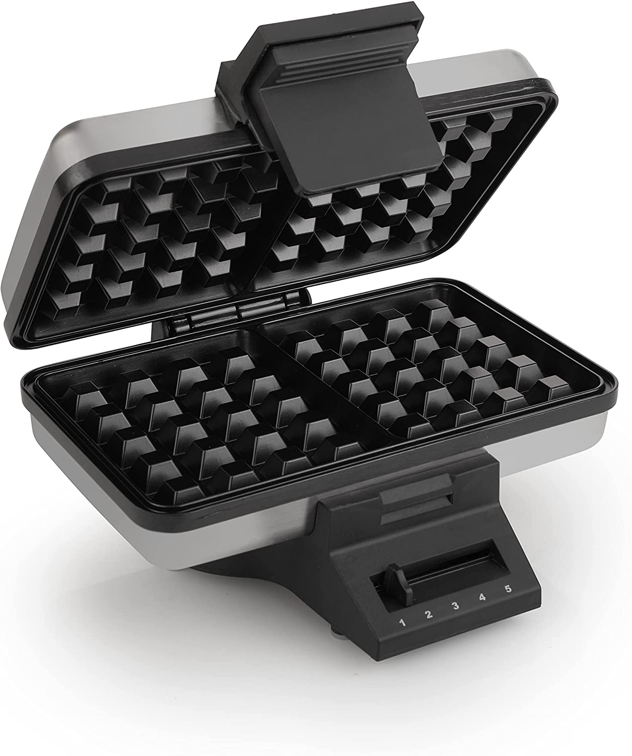 Tristar Waffle Iron for 2 Waffles with Stainless Steel Housing, Black