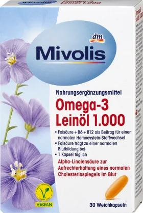 Mivolis Omega-3 linseed oil 1,000, 30 pieces, 30 pieces