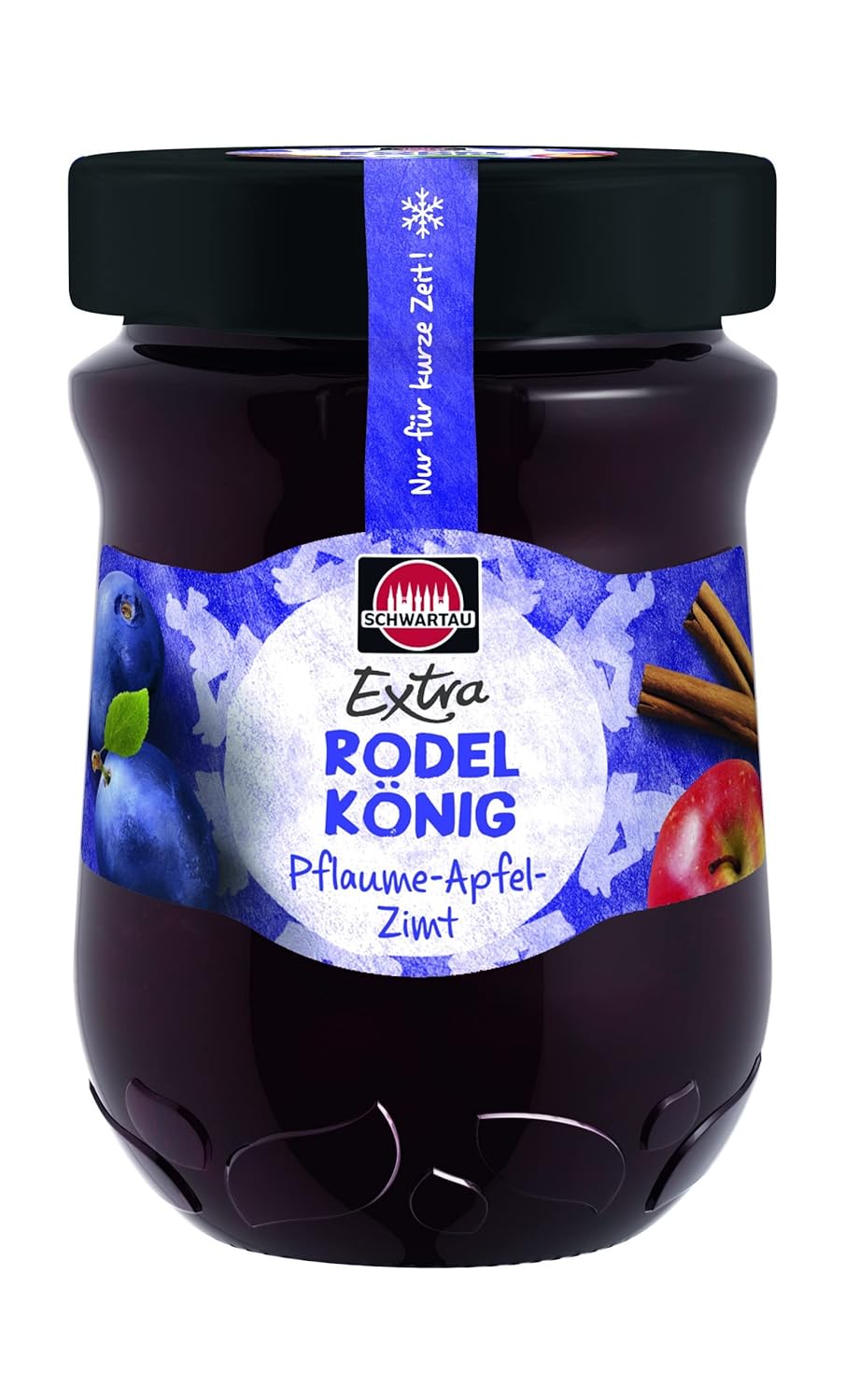 Schwartau Extra Rodelkönig Plum Apple Cinnamon Winter Jam 12oz Jar