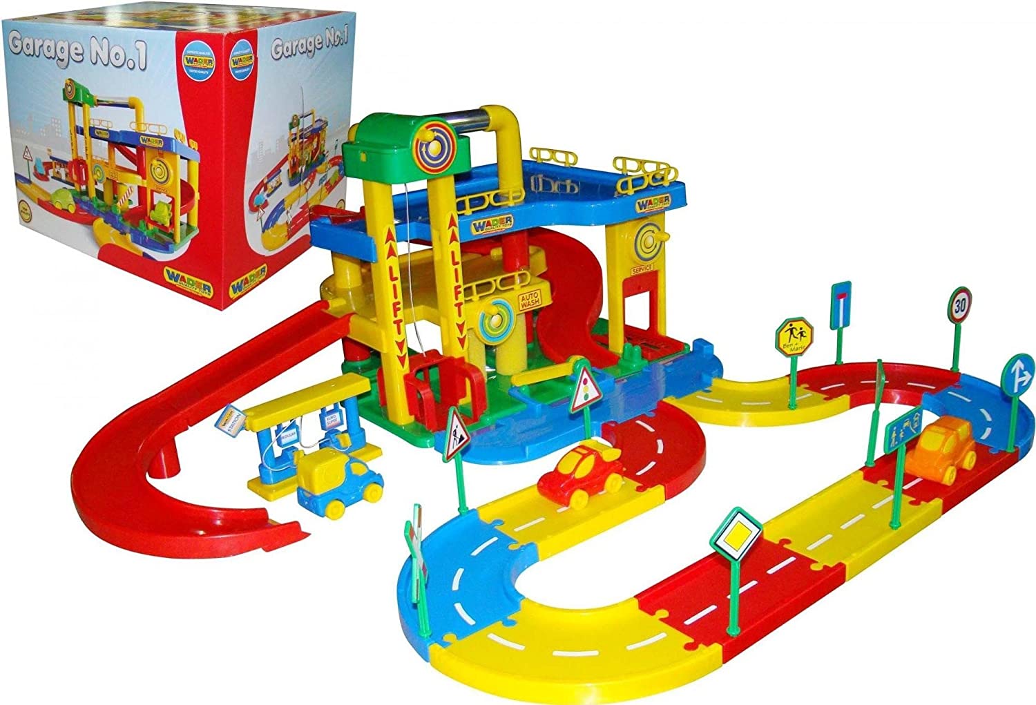 Wader 37831 Garage No. 1 With 3 Cars, 1.75 M, Road Parts