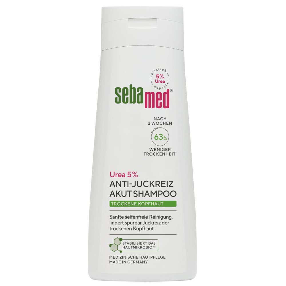 Sebamed 5% Urea Anti-Itching Shampoo 200 ml, for Dry Scalp, Gentle Soap-free Cleansing, Noticeably Relieves Itching of Dry Scalp, Moisturises, Shampoo for Men and Women