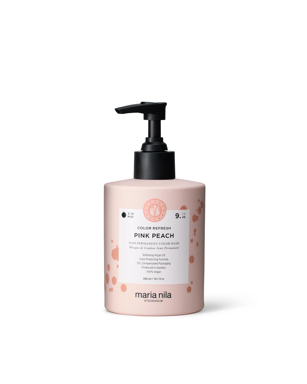 Maria Nila Color Refresh Pink Peach 9.46 - Color Refreshing Hair Mask for Blonde & Lightened Hair - Gentle Pink Peach Tone - Nourishes, Smoothes & Gives Shine - Sulphate Free & Vegan, 300 ml