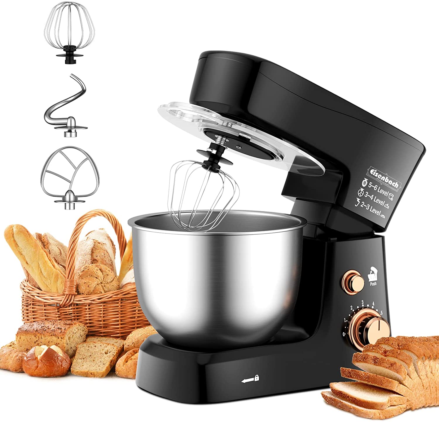 Eisenbach Professional Food Processor 1200 W Kneading Machine, 3.5 L Food P