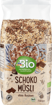 dmBio Chocolate muesli without raisins, 750 g