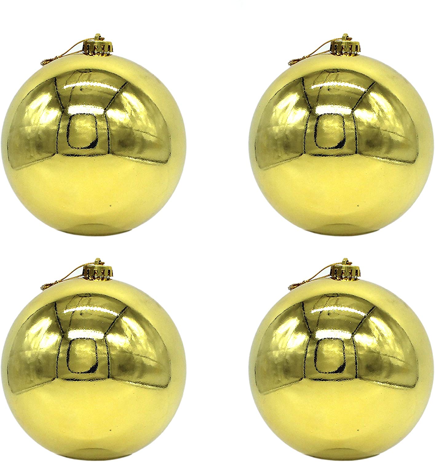 DARO DEKO DARO Decorative Christmas Baubles XXL Diameter 15 cm-Set of 4 Shiny Gold