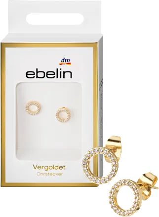 ebelin Gold-plated circular stud earrings, 2 pieces