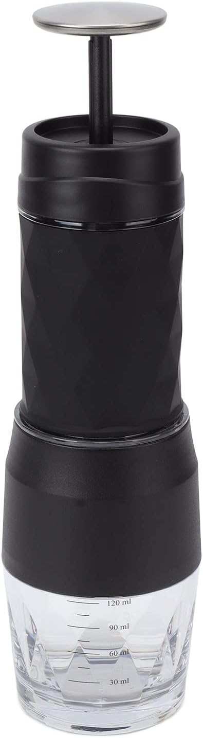Tbest Store Tbest Drip Coffee Makers, Manual Portable Hand Pressed Machine Outdoor Portable Coffee Cup Pot Coffee Maker (Black)