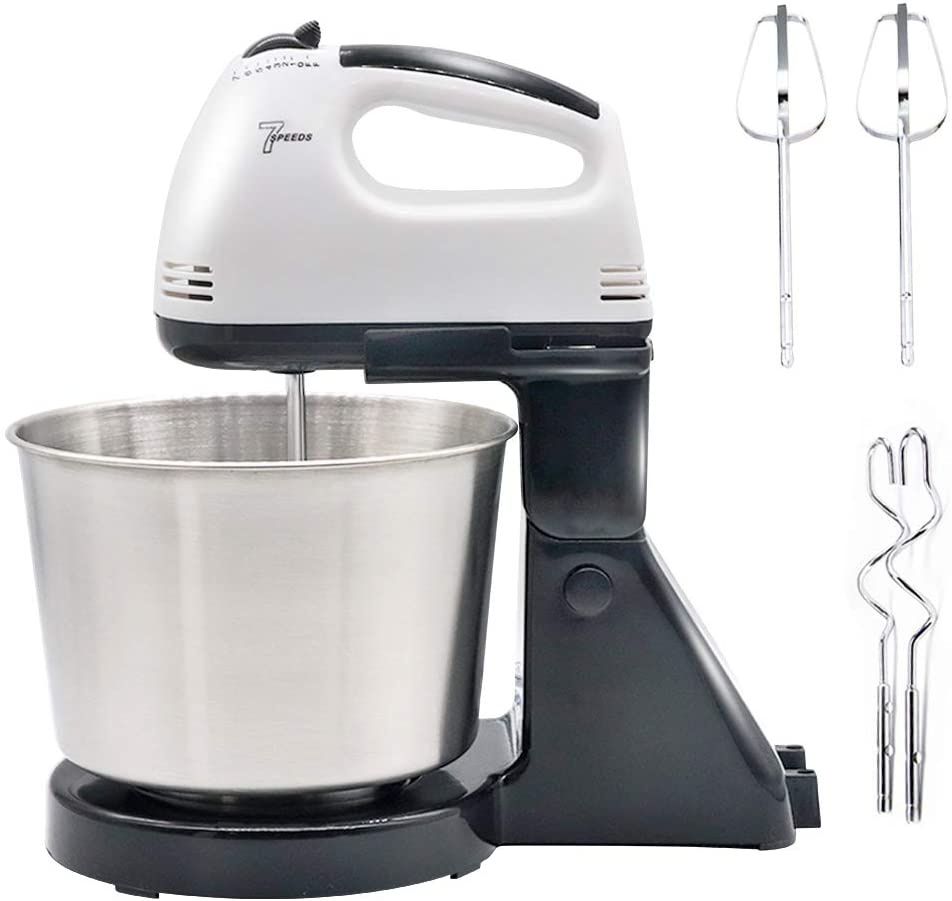 xiaocai Electric Hand Mixer Cake Blender 180W with Pot Flour Bread Egg Beater