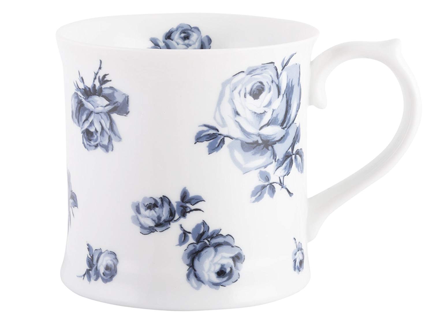CREATIVE TOPS Katie Alice Vintage Indigo Beer Stein/Mug – Porcelain Flower Design, Blue