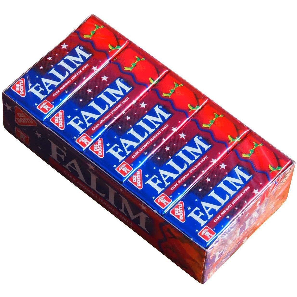 Falim Chewing Gum with Strawberry Flavor, sugar free (20 x 5 Pieces / 140 g)