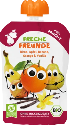 FRECHE FREUNDE Squeeze pear, apple, banana, orange & vanilla from 8 months, 100 g