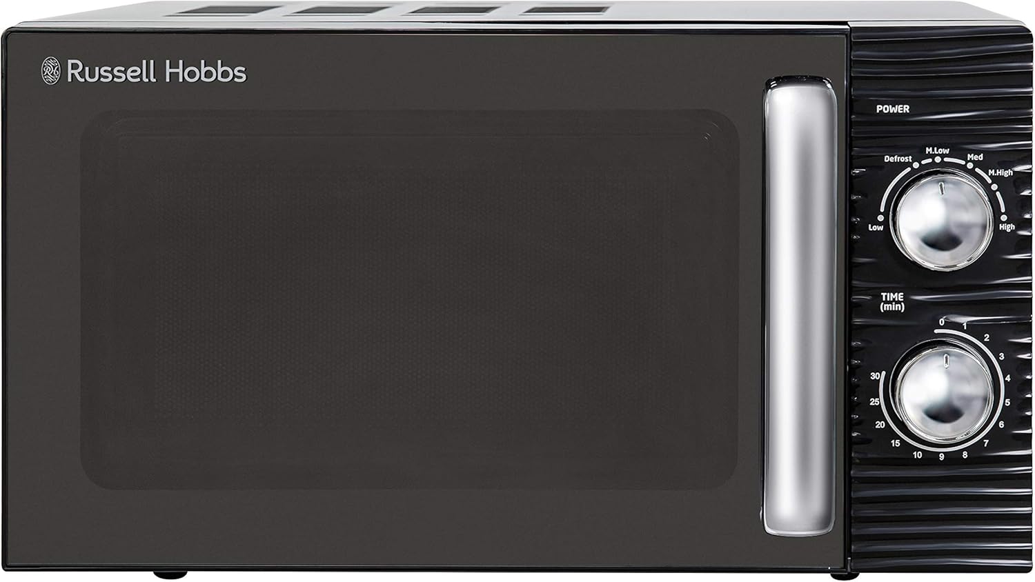 Russell Hobbs Store Russell Hobbs RHM1731B Inspire Solo Microwave 17 Liter 700W Black with 5 Power Levels, Timer, Defrost Function, Easy to Clean