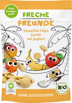 FRECHE FREUNDE FRECHE FRIENDE children's snack smoothie chips exotic with yogurt from 3 years, 16 g