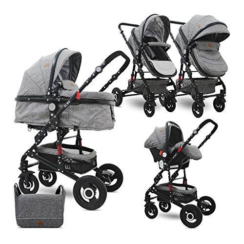Lorelli Trio 3 in 1 Alba Set Combi Pushchair Grey
