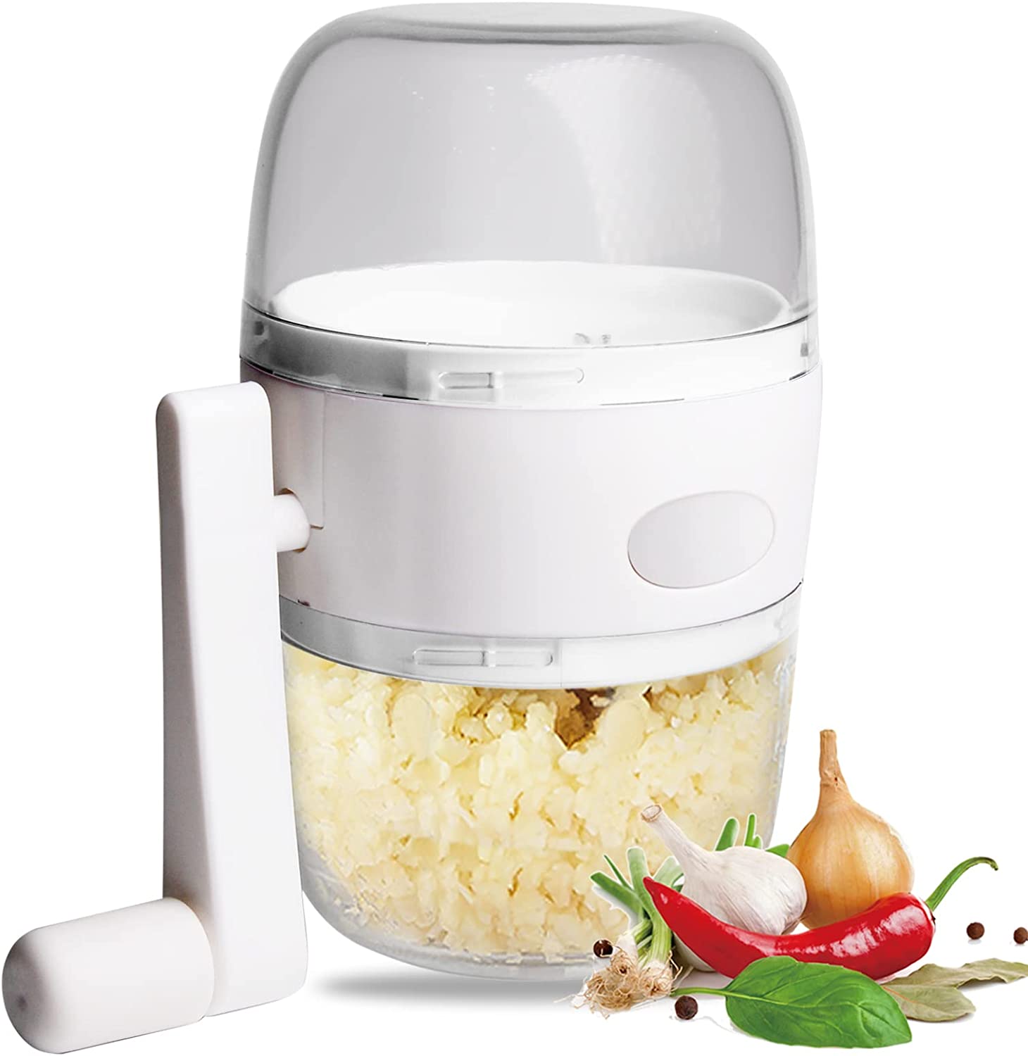 goldmiky Manual Garlic Chopper, Onion Chopper Manual, Portable Manual Food Chopper, Multi-Chopper Ideal for Garlic, Onions, Vegetables, Nuts
