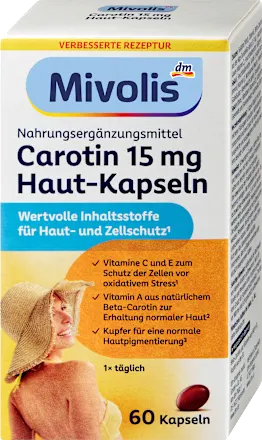 Mivolis Carotene 15mg Skin Capsules 60 pcs, 23 g