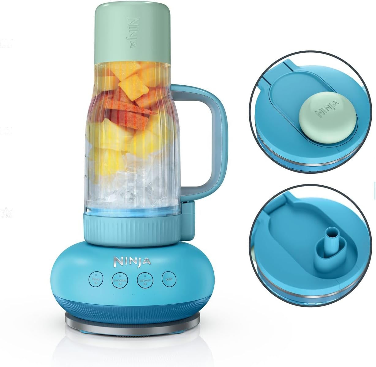 Ninja BlendBoss Blender with Portable Cup, Blender with Detachable Travel Cup, 3 Preset Auto Modes, Blue Raspberry DB351EUBL