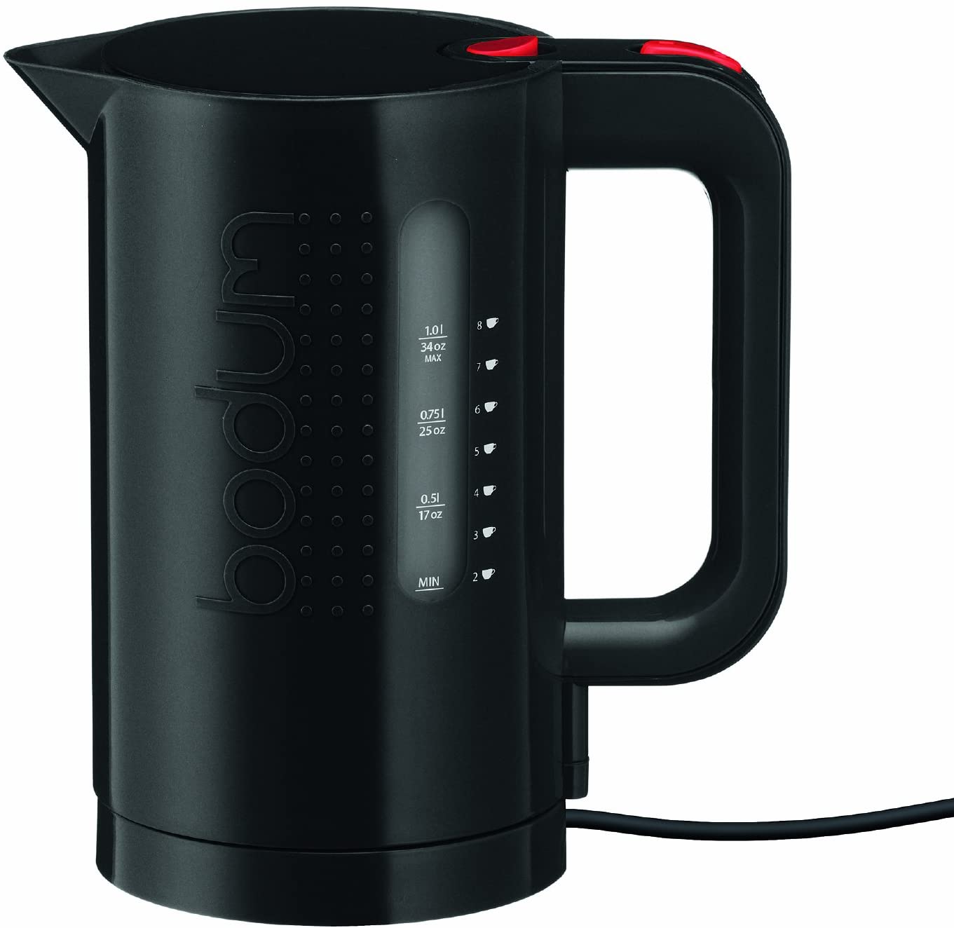 Bodum Bistro Electric Kettle (Automatic Shut-Off, 2200 Watt, 1.0 Litres) Bl