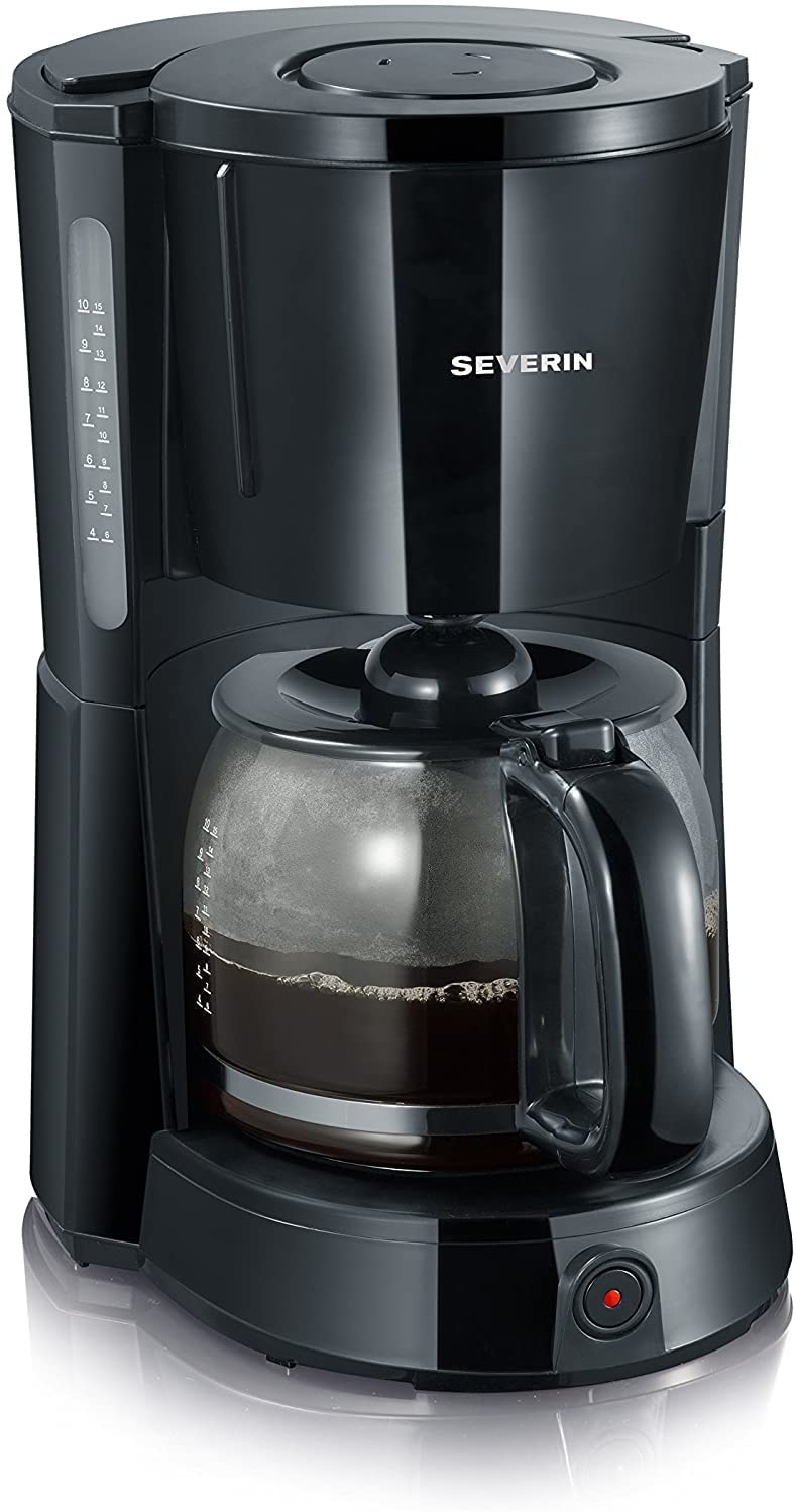 Amazon Renewed SEVERIN Kaffeemaschine, Select, Für gemahlenen Filterkaffee, 10 Tassen, Inkl. Glaskanne, KA 4491, Schwarz