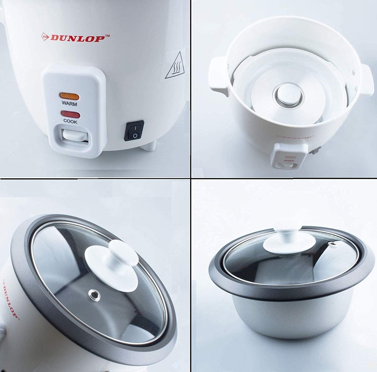 weg-ist-weg.com Dunlop CFX30 Rice Cooker Steamer Large 1.8 L 3-in-1 Device Rice Cooker Risotto Cooker Vegetable Cooker Multi Cooker for up to 6 People Risotto Pot Steamer Insert Rice Pot for All Rice Types + 1 kg Rice
