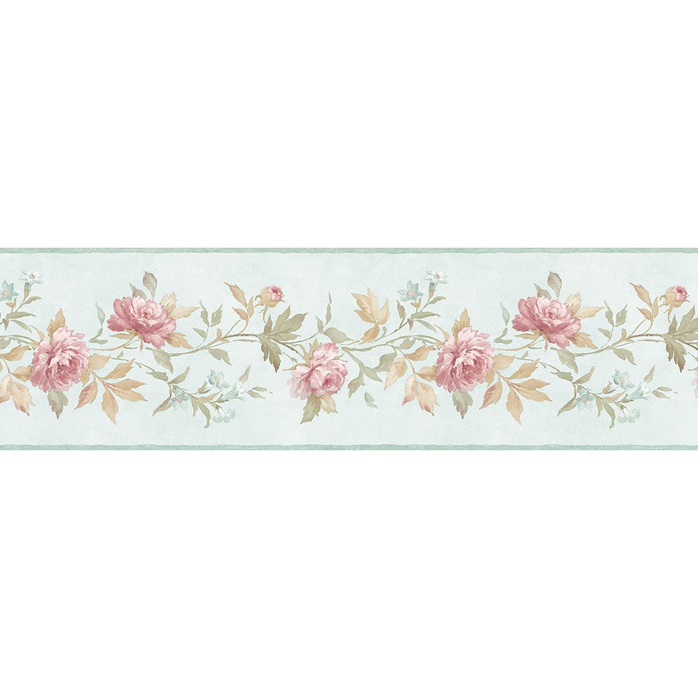 galerie-24 Pp79472 - Pretty Prints 4 Flowers Blue Pink Gallery Wallpaper Border