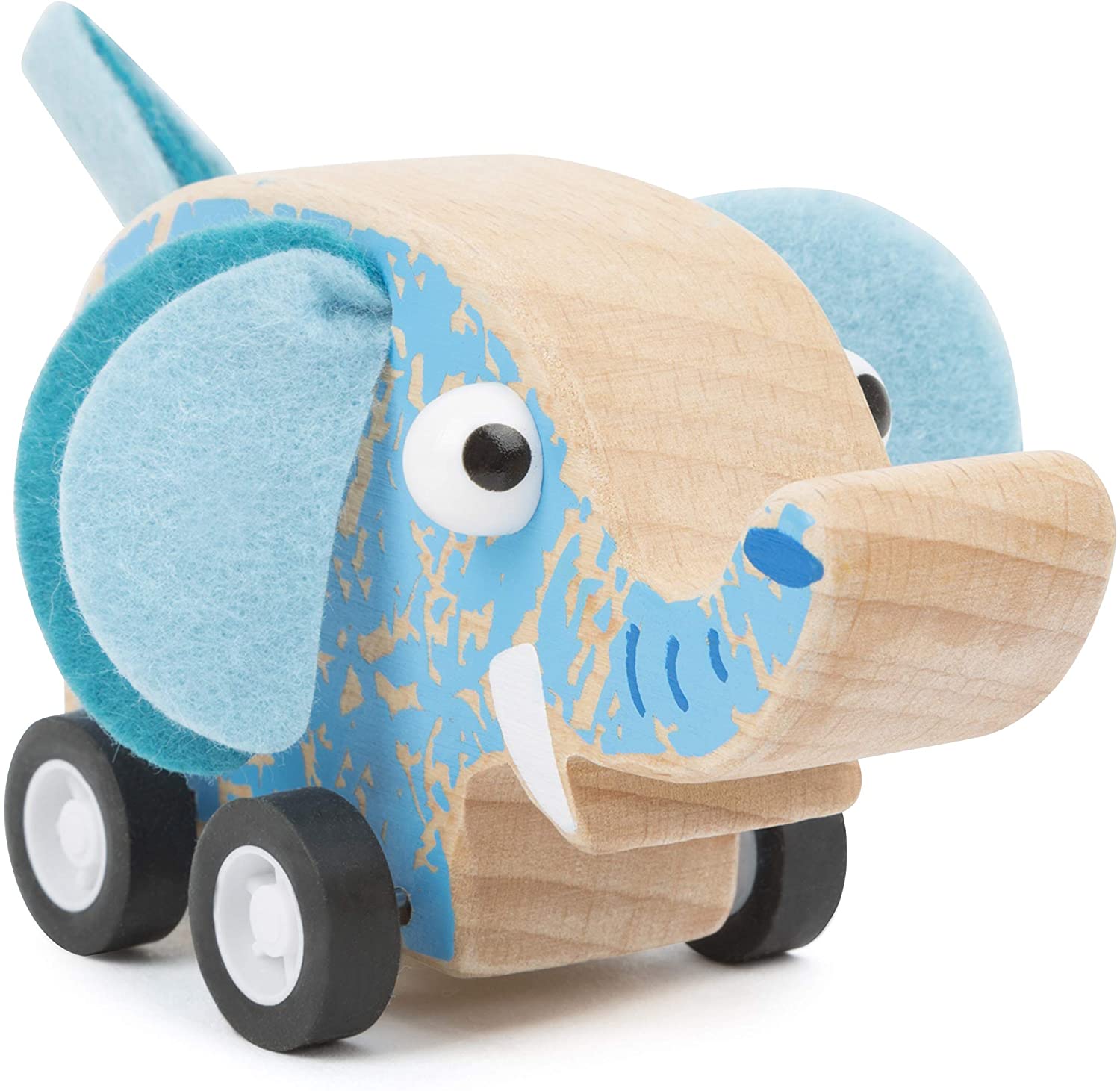 Small Foot 11148 Rückziehfahrzeug Elefant FSC 100% Spielzeug, Mehrfarbig