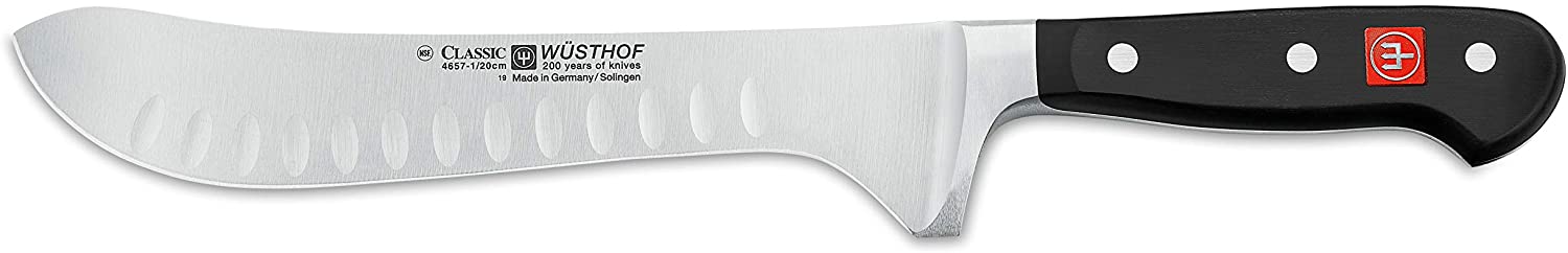 Wusthof Wüsthof Butcher Knife, Classic (4657-1/20), 20 cm Blade, Forged, Stainless Steel, Curved - Very Sharp Chef\'s Knife with Blades