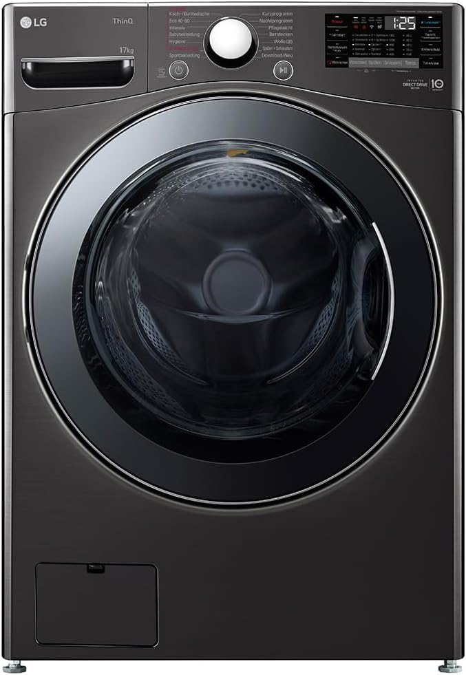 LG F11WM17TS2B Front-Loading Washing Machine 17 kg, Class E, 1,100 rpm, 70 x 77 x 99 cm, Turbowash 59 Minutes, 6 Motion DirectDrive, Wi-Fi, Metallic Black Steel