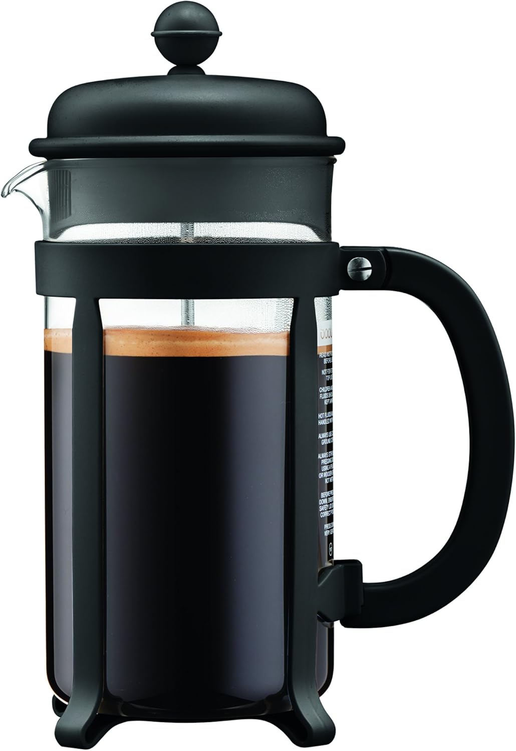 Bodum Java French Press Coffee and Tea Maker with Shatterproof SAN Plastic Carafe, 100 ml, Black