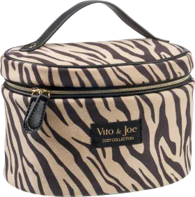 Vito & Joe cosmetic case brown zebra pattern, 1 piece