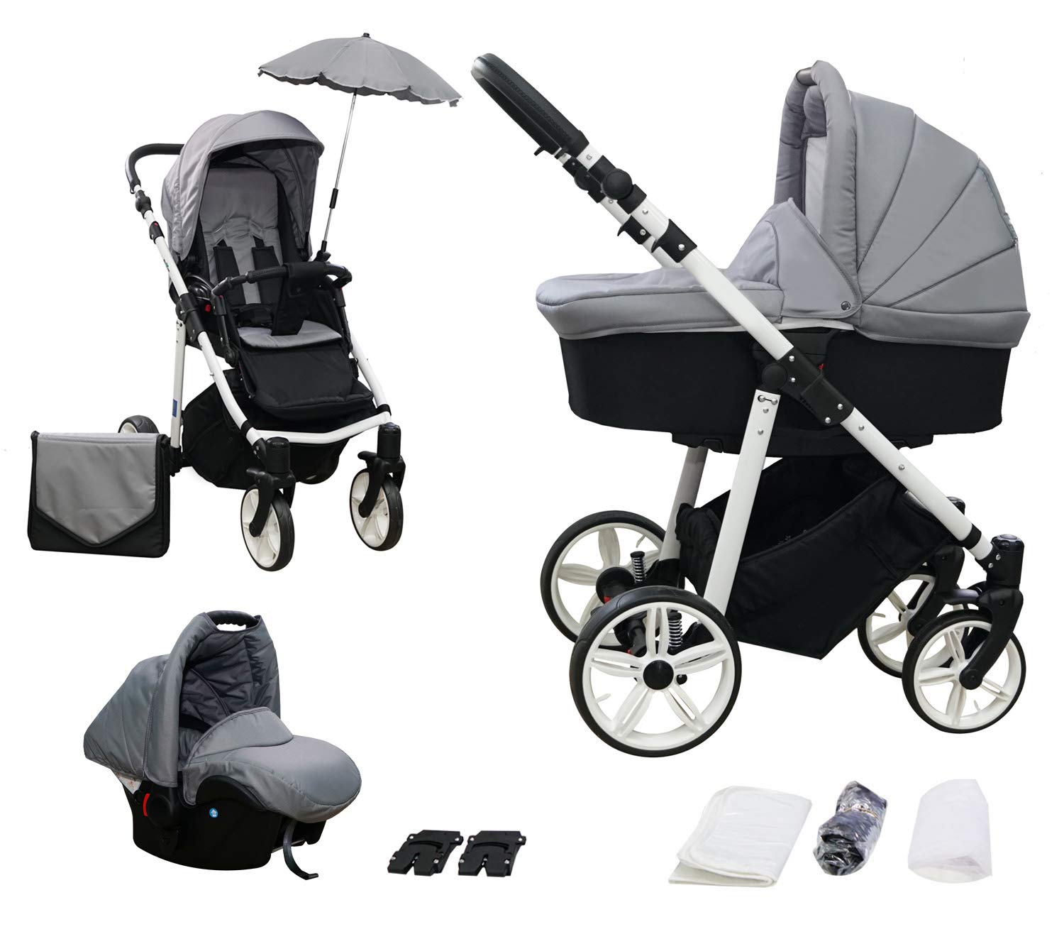 Skyline 3-In-1 Combination Pram With Aluminium Frame, Carrycot, Sports Bugg