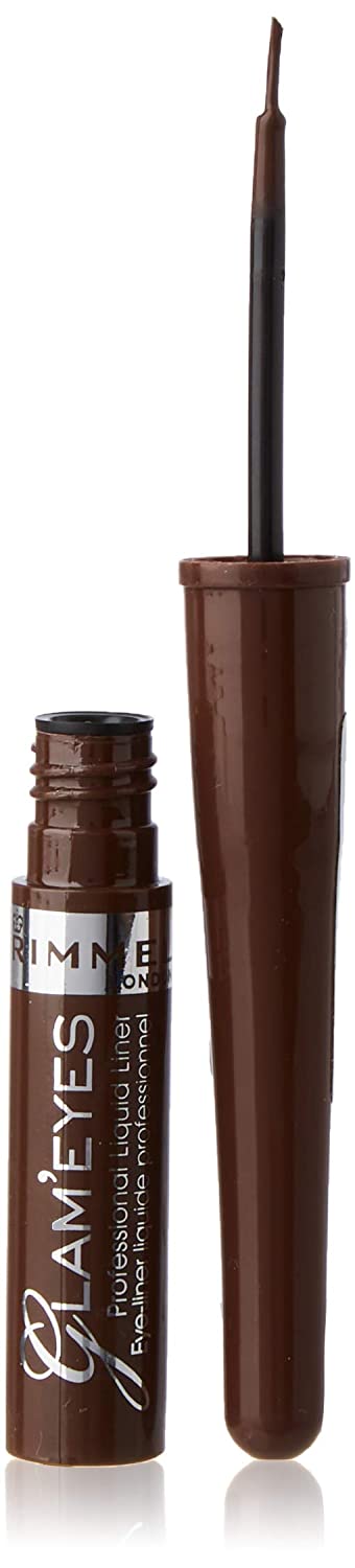 Rimmel Glam\'Eyes Womens Glamor Liquid Eyeliner, Brown (Brown Velvet (002)), 3.5 ml, (002)) ‎braun