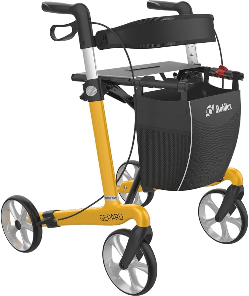 Mobilex Lightweight Cheetah Rollator 62 cm Yellow