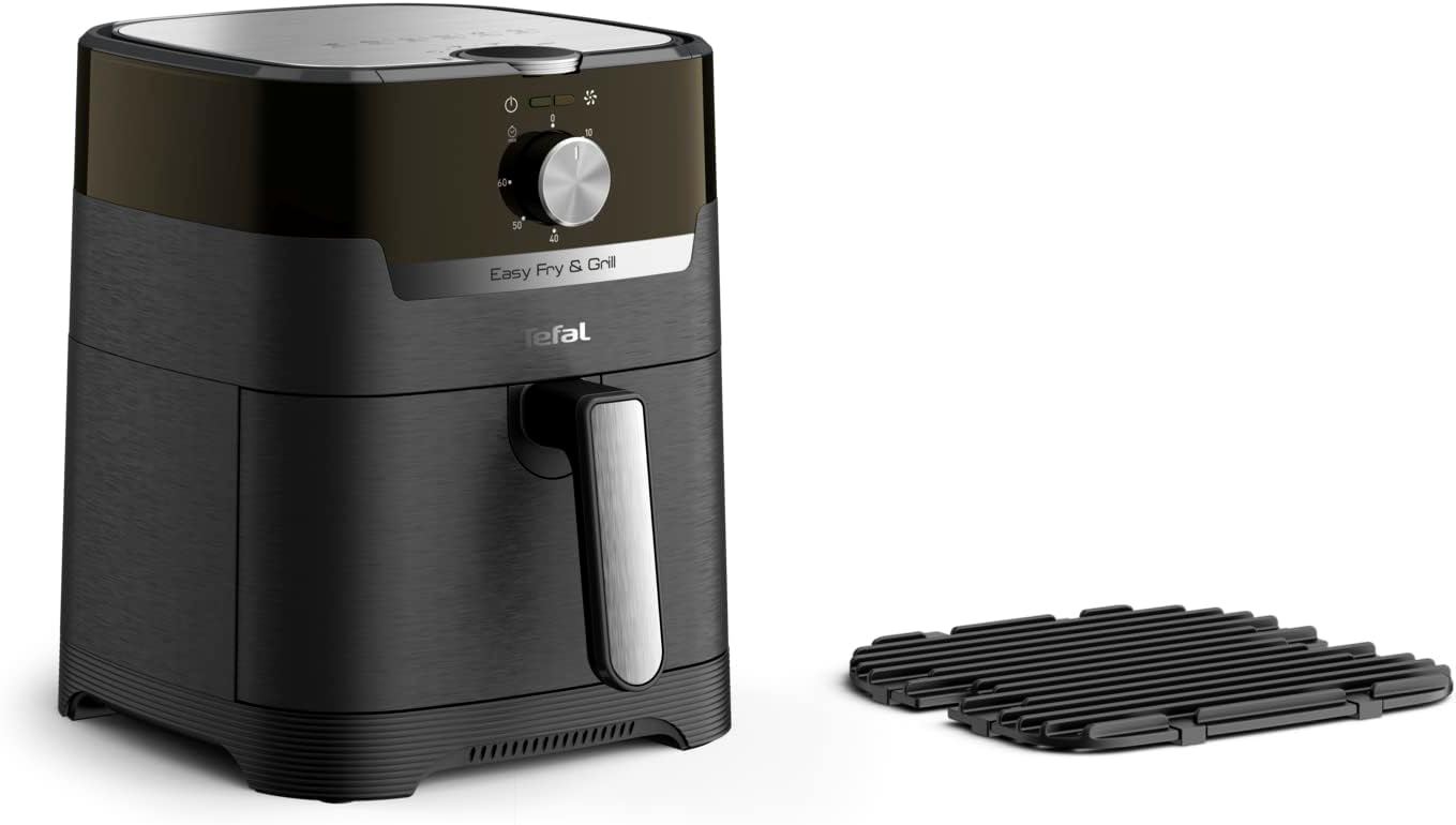 Tefal Easy Fry & Grill Classic Hot Air Fryer, 2-in-1 Technology (Air Fryer and Grill) XL, 4.2 Liters for 6 Servings, 1550 Watt, Energy Saving, No Oil, Healthy Fryer, Black, EY5018