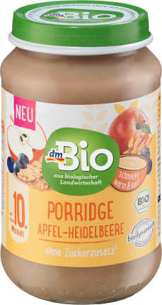 dmBio Fruit&Cereals Porridge Apple-blueberry from 10th month, Demeter, 190 g