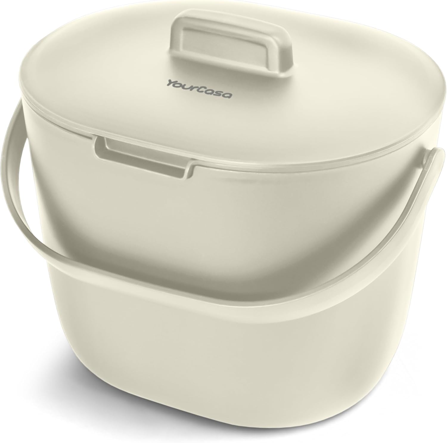 YourCasa® Organic Kitchen Waste Bin - Compost Bin Kitchen for Everyday Organic Waste Container (Cream, 3.6 Liters)