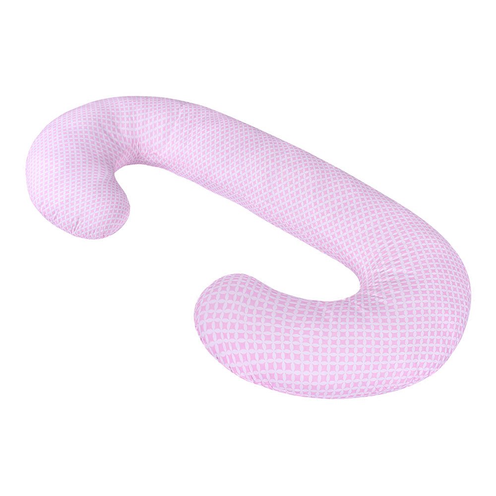 LULANDO Side Sleeper Pillow 130 x 60 cm, Nursing Pillow with Oeko-Tex 100 Certificate, Pregnancy Pillow with Pillow Case Made of 100% Cotton, Positioning Cushion, Seat Cushion in Sparklings / Pink