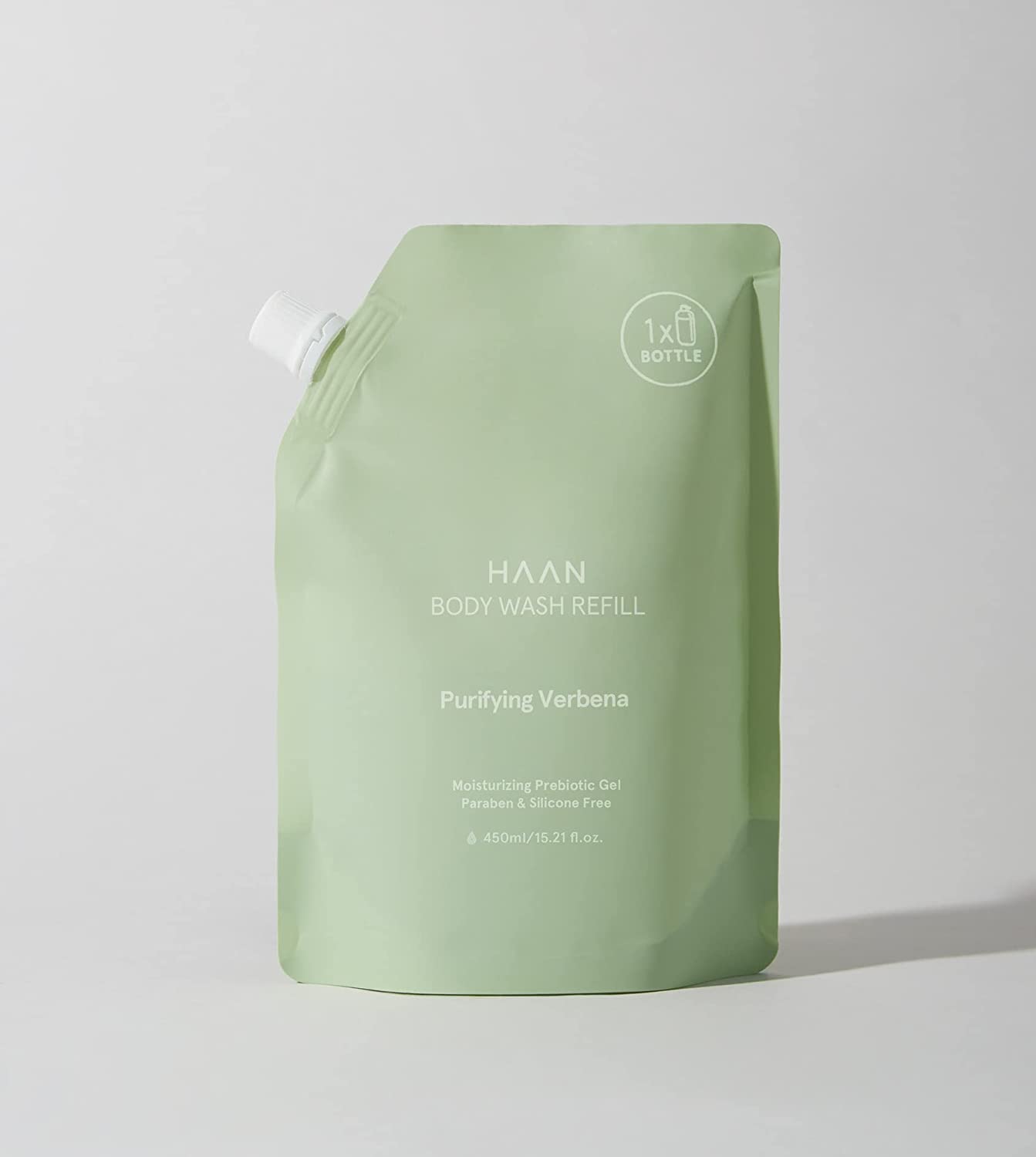 HAAN - Refill Body Wash 450 ml - Body Wash - Reusable - Rechargeable - Vegan, Not Tested on Animals - Purifying Verbena Scent
