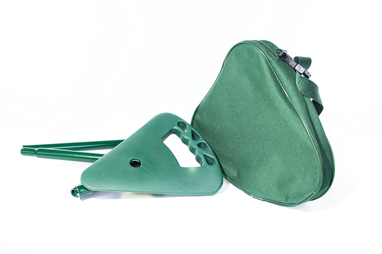 activera Walking Stick Seat with Dark Green, foldable and adjustable Bag with Matchi
