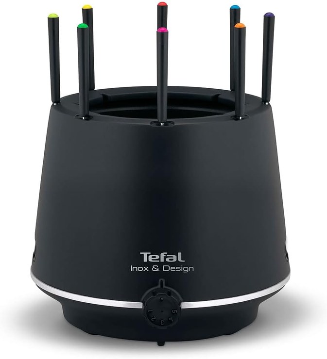 Tefal EF256812 Fondue made of stainless steel & design with insulating wall, 8 forks, dishwasher safe and safe, everything does everything with the innovative Thermo-Resect technology.