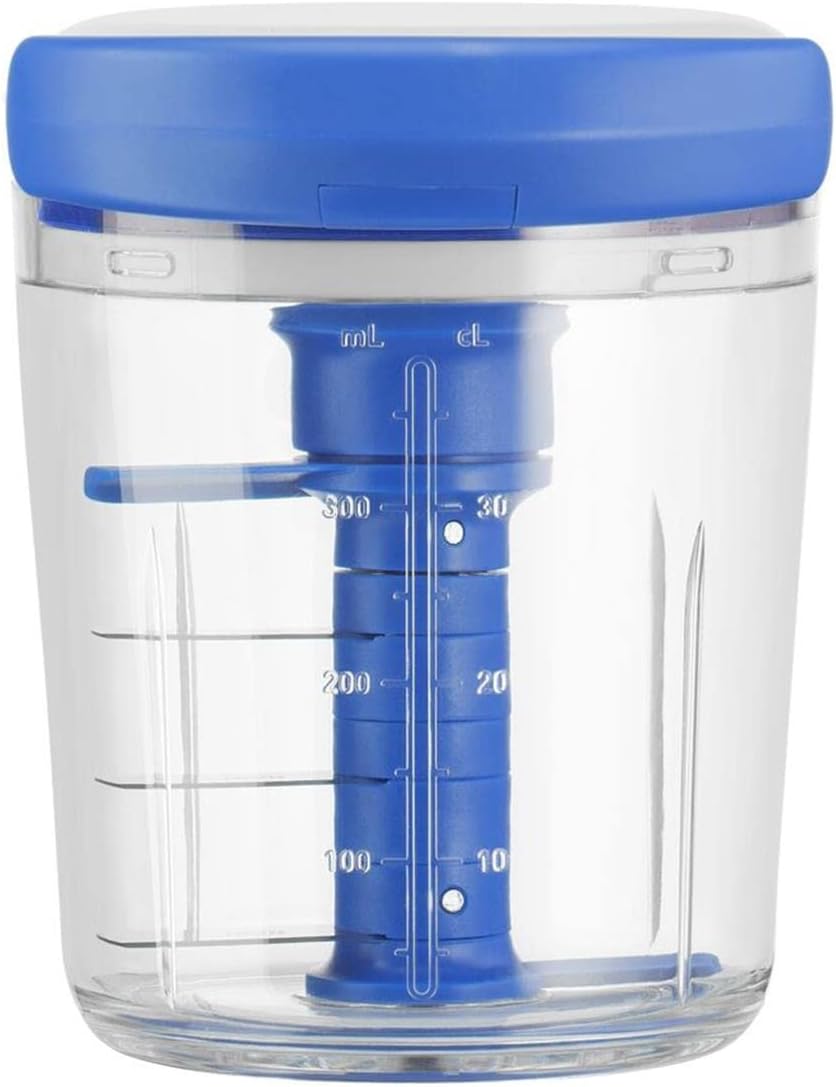 Tefal Store Tefal K16443 Jamie Oliver Chop & Shaker | No Electricity | Capacity: 450 ml | Multi Chopper | Universal Chopper for Vegetables, Fruits, Onions, Nuts, Garlic | White/Blue