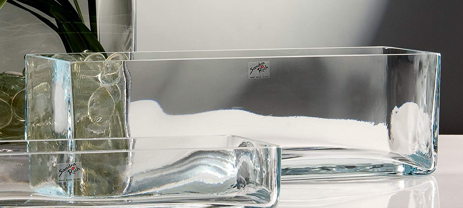 Sandra Rich Glass Vase Glass Flower Vase Table Vase Large Rectangular 40 X 12 Cm