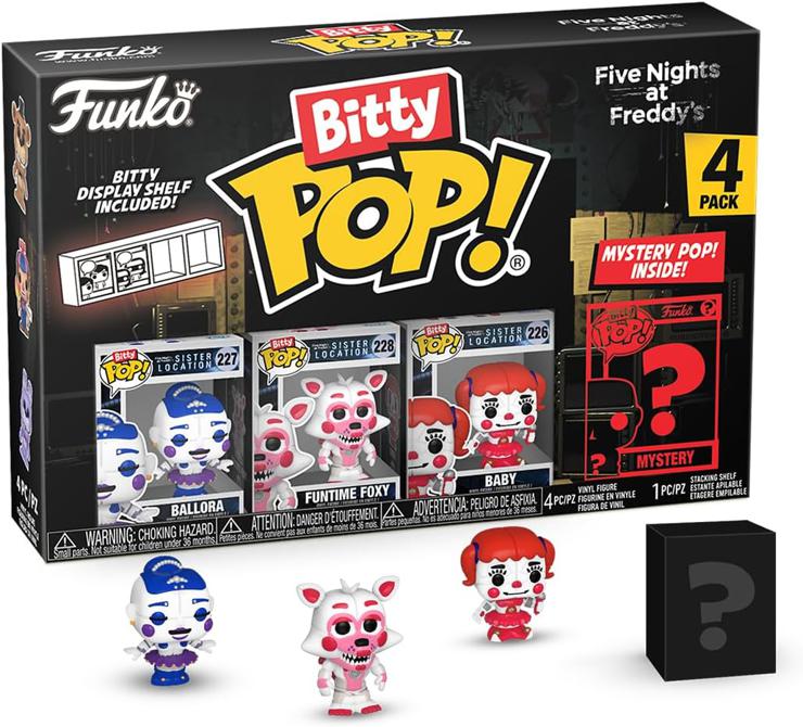 Funko Bitty Pop! Five Nights at Freddy's (FNAF) - Ballora 4PK - Ballora, Funtime Foxy, Baby and a Surprise Mini Figure - 0.9 Inch (2.2 cm) Collectible - Gift Idea Fans