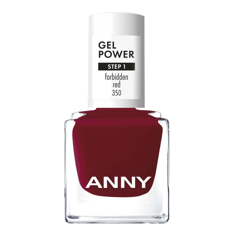 ANNY Gel Power Nail Polish - Forbidden Red - Deep Bordeaux Red - 8ml - Brilliant Shine & Up to 12 Days Last, Chip & Scratch Resistant