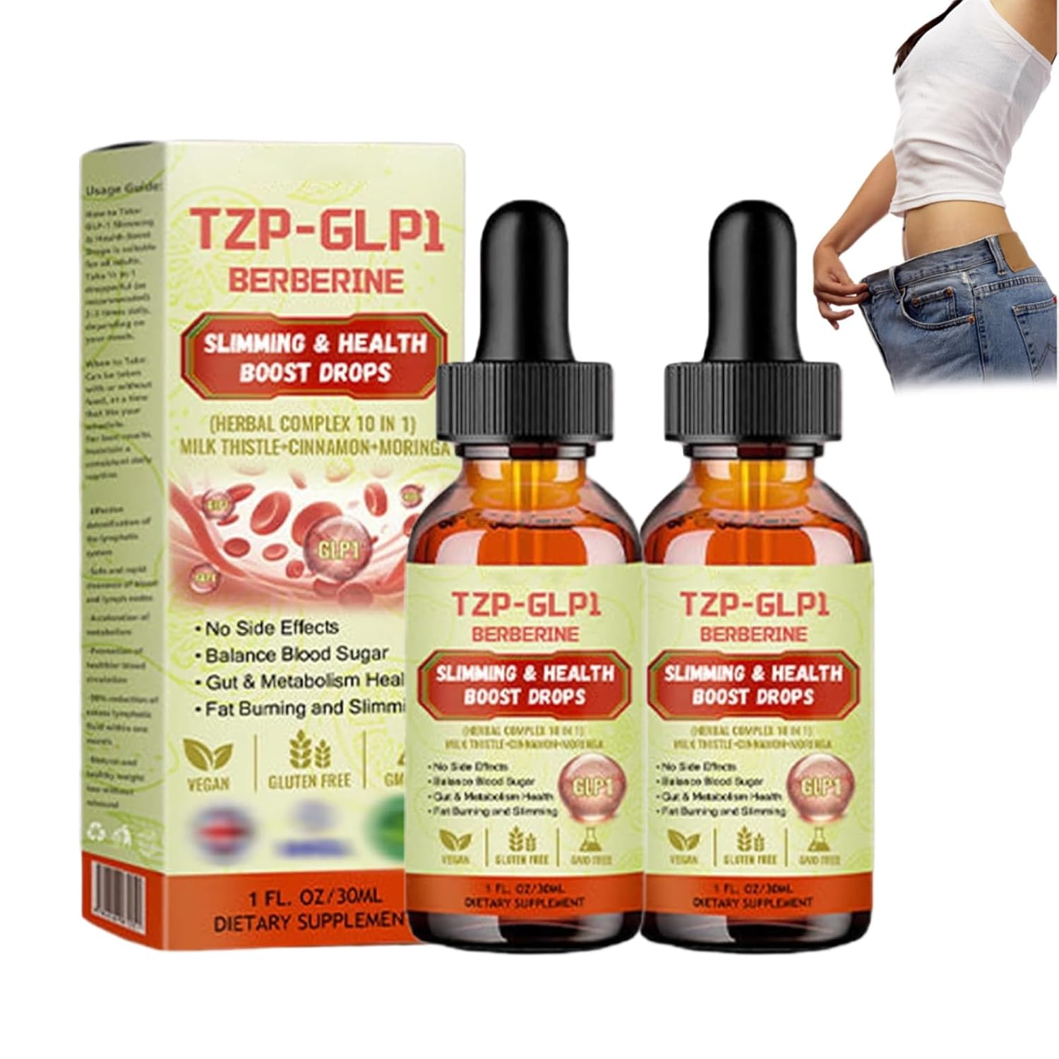 Generic TODAHOF TZP-GLP1 Boost Drops, Glp-1 Moringa & Health Boost Drops, Natural Plant Extract Concentrate for All Body Types (2 Pieces)