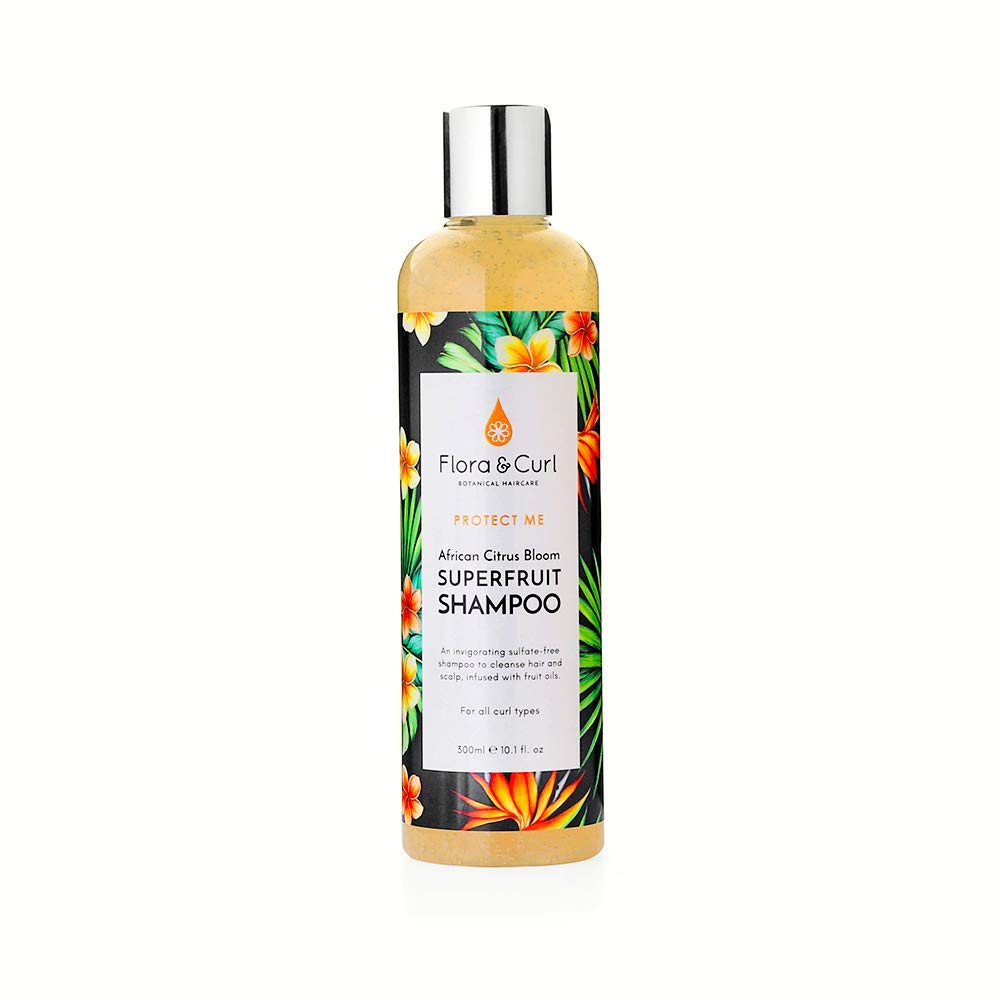 Flora & Curl African Citrus Superfruit Shampoo für krauses und lockiges natürliches Haar, 300 ml